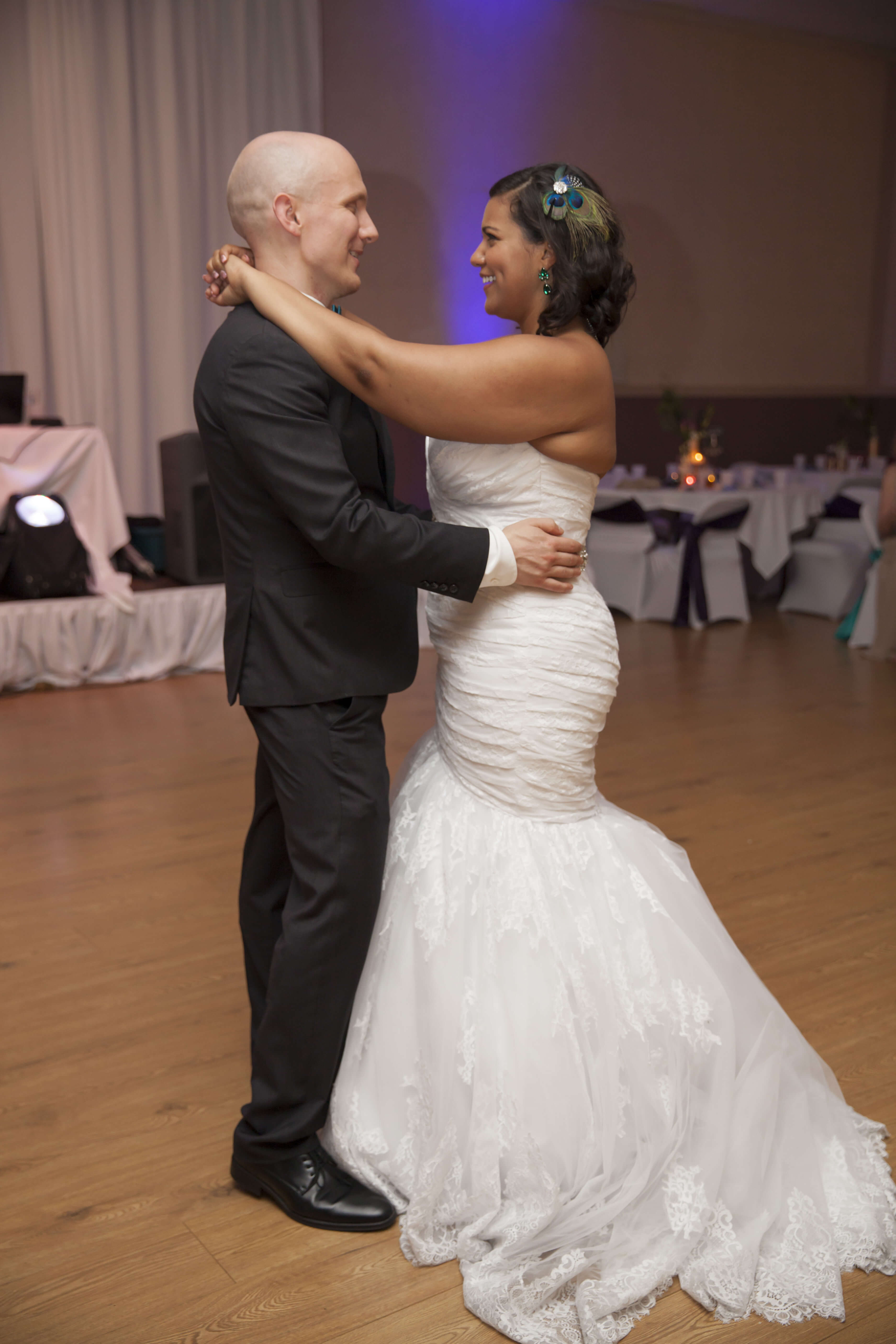 the bride and groom's first dance