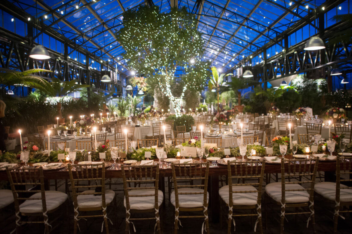 The Planterra conservatory set up for a wedding near Oakland, MI