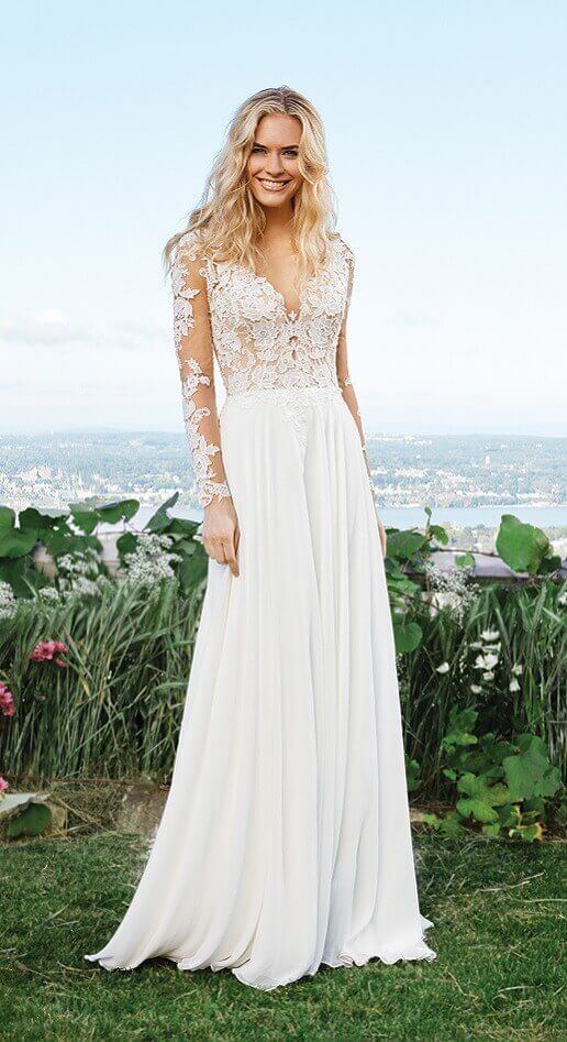 Boho store white gown