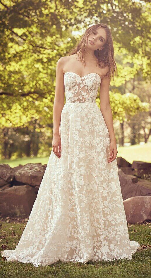 Boho strapless wedding outlet dress