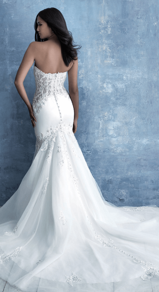 Bertina Allure Bridals Satin Tulle Trumpet Mermaid The White Dress