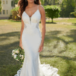 Stella York Lace Crepe Sheath