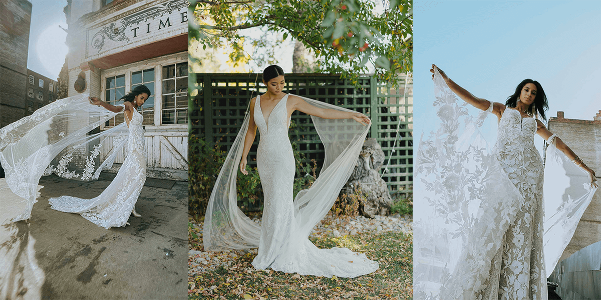 wedding gowns with streamers