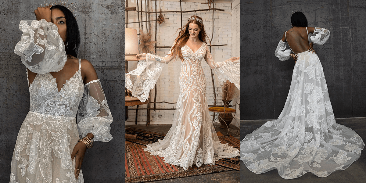 wedding gowns with romantic sleeves