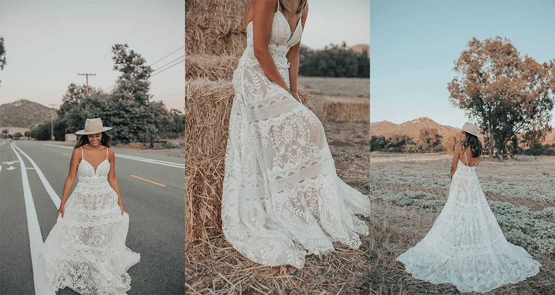 Alyx wedding gown from All Who Wander with tiered lace