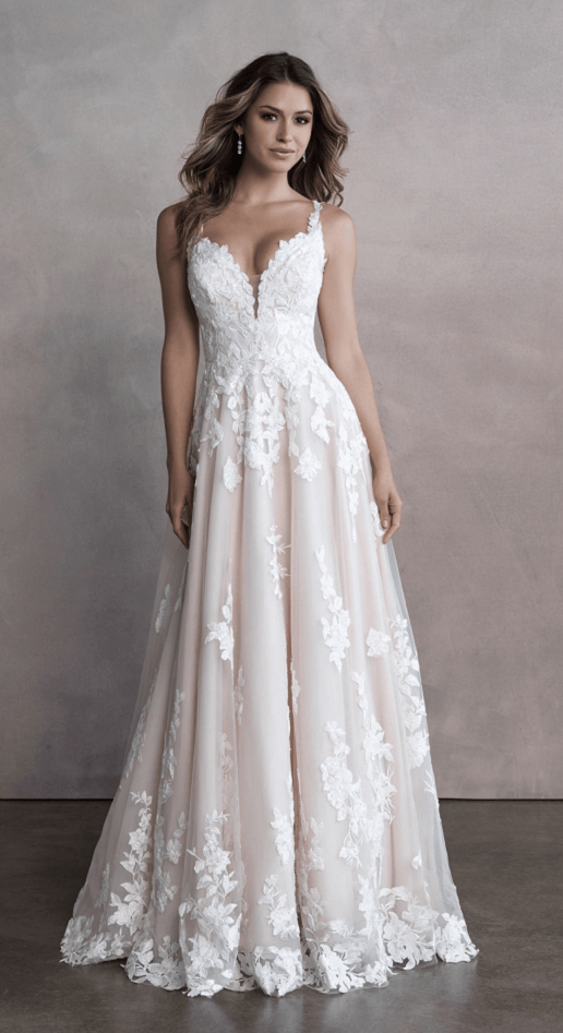 Ellora - The White Dress - Brighton, Michigan - Allure Bridals Lace Tulle  Flowy A-Line
