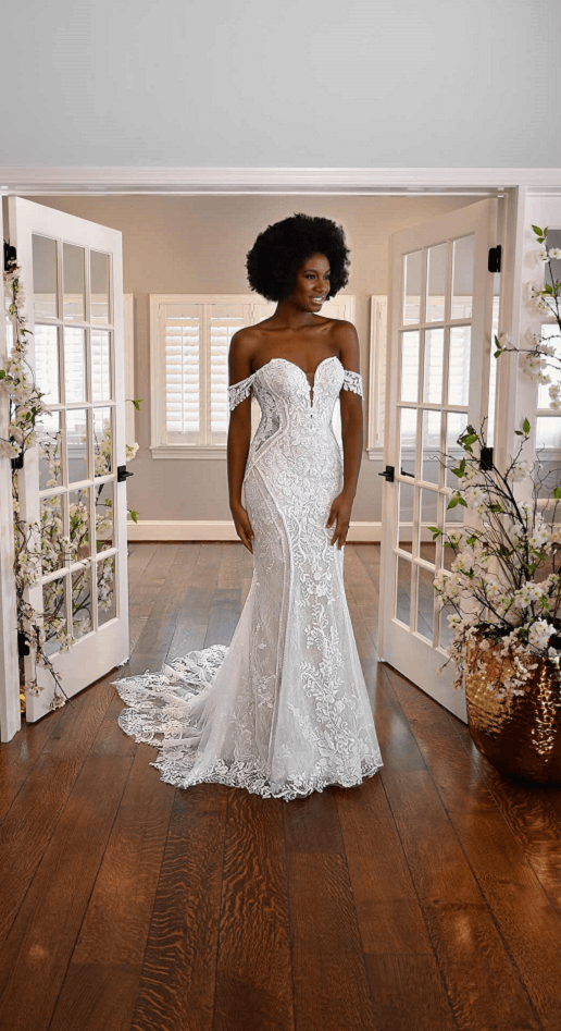 fitted lace wedding dress AUDRA main image 0