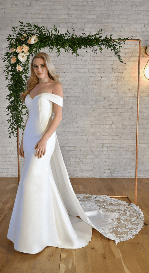 mikado trumpet wedding dress