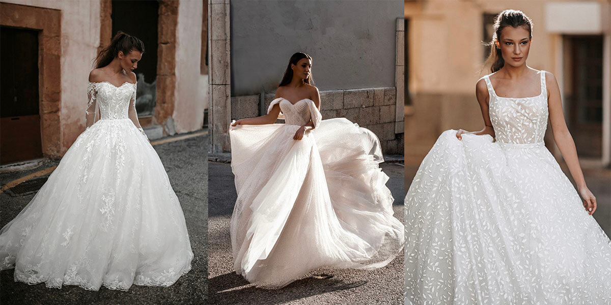 A selection of princess ball gowns from Abella