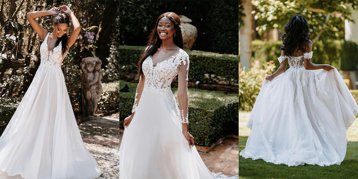 A collection of stylish and trendy wedding gowns from Allure Bridals.