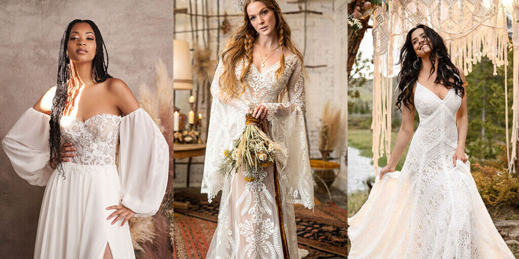 Bohemian flower power and wedding dresses
