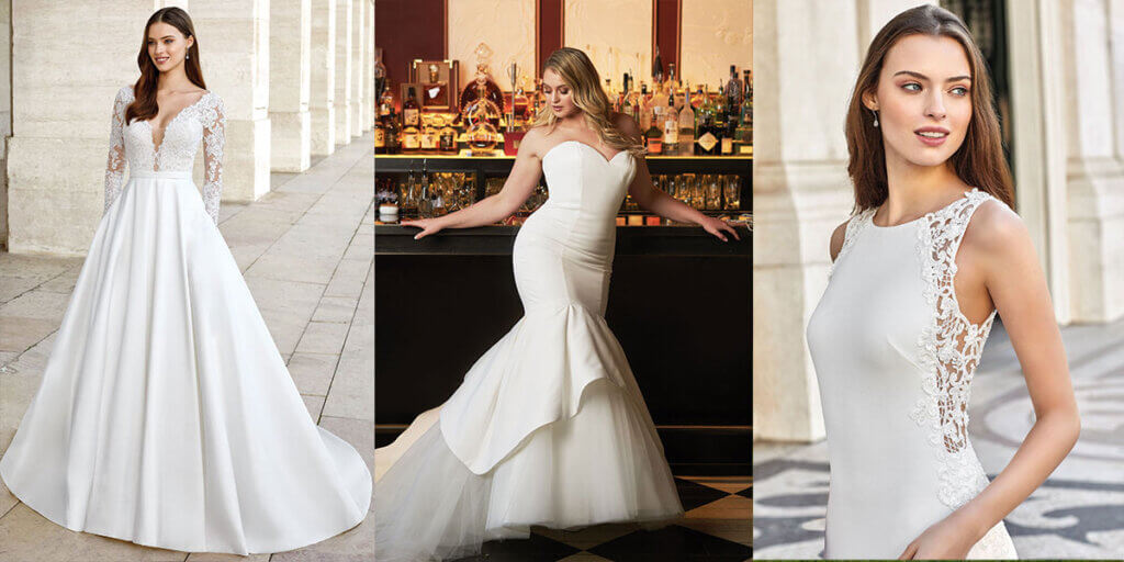 Bodycon dresses, illusion backs, and the Kate Middleton dress in wedding dresses.