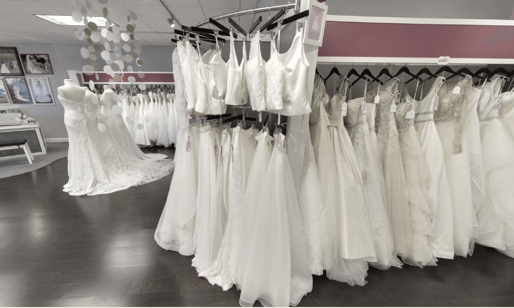 wedding dresses inside the boutique