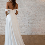 Back of the simple, elegant wedding dress, Franchesca