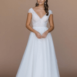 beautiful chiffon wedding dress, October