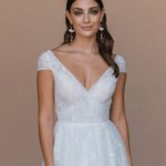beautiful chiffon wedding dress, October