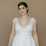 beautiful chiffon wedding dress, October