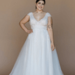 beautiful chiffon wedding dress, October