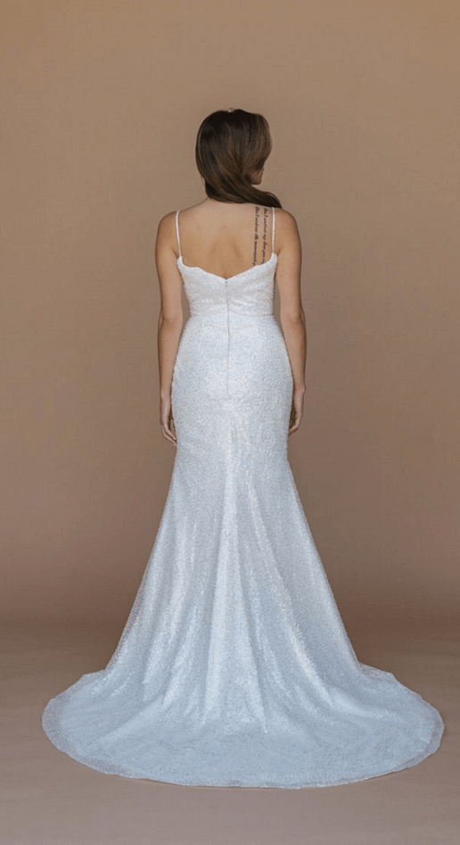 back of elegant wedding dress, Oko