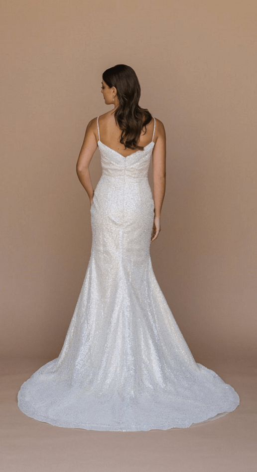 Back of the elegant wedding dress, Oko