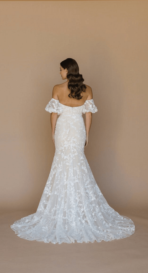 back of beautiful lace wedding dress, Opal Ann