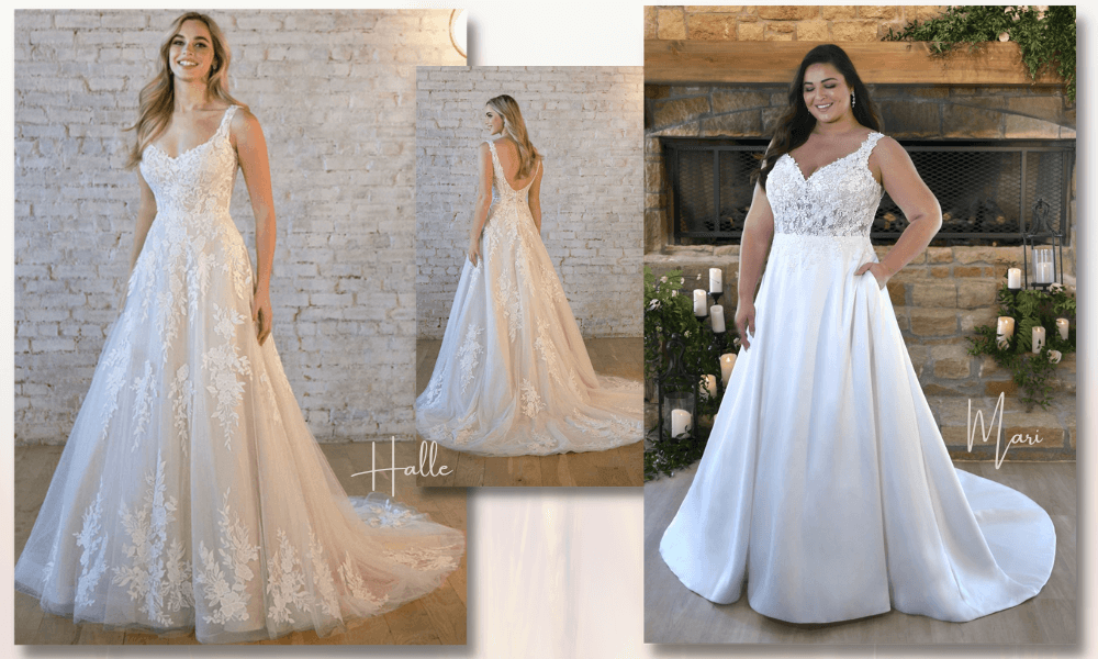 Two Formal dresses, Halle and Mari: traditional and timeless
