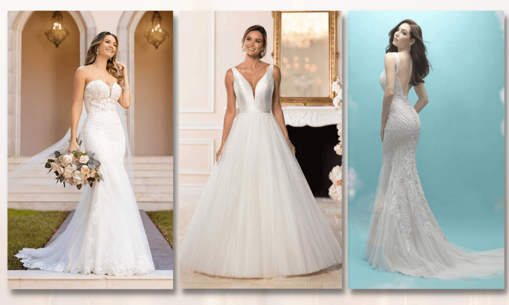 3 beautiful wedding dresses on sample sale