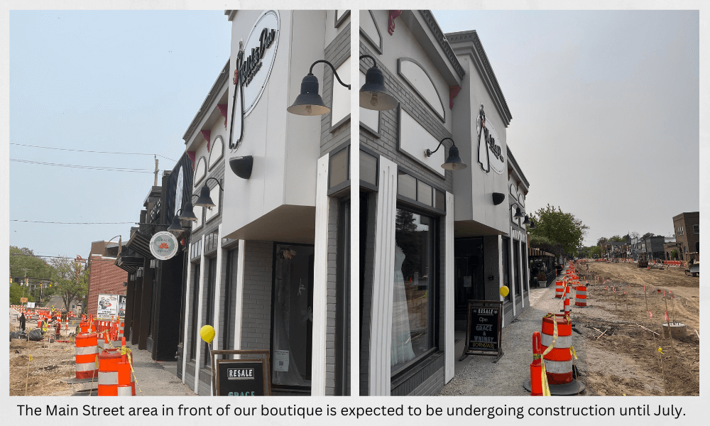 Construction in front of The White Dress