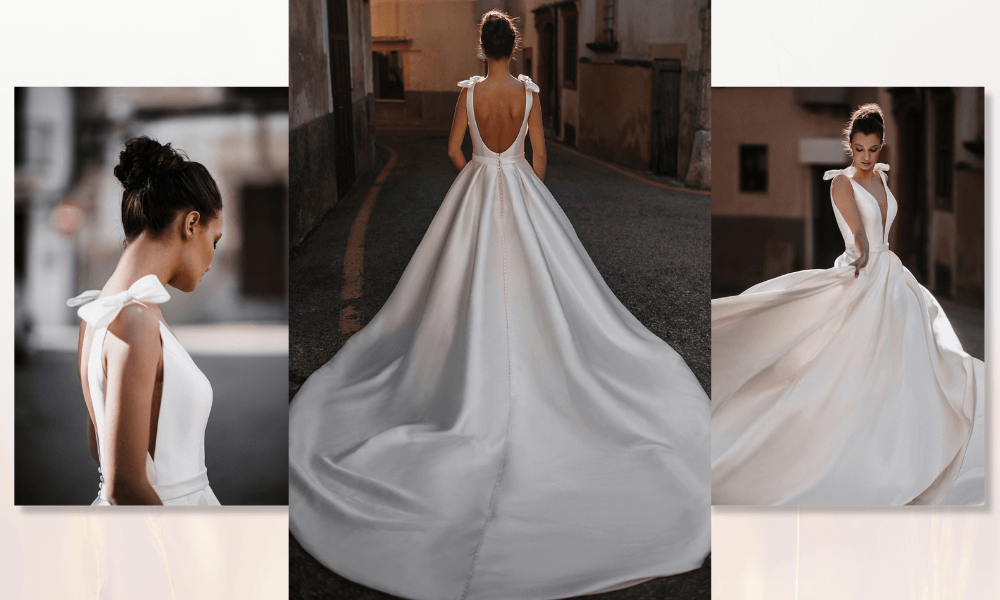 Molly wedding dress, an elegant throwback to the famous 1950s Dior silhouette