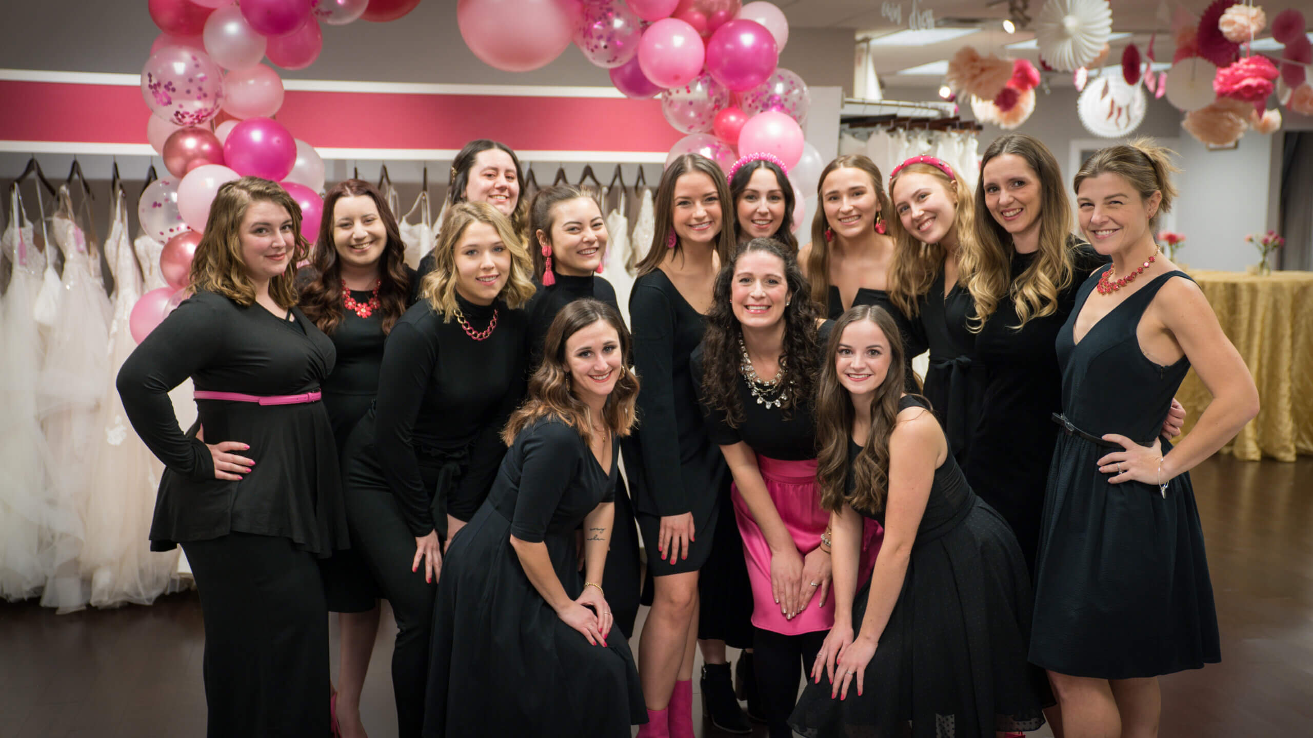 Pink white hotsell and black dress