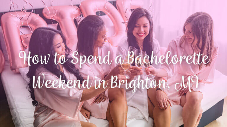 A bride and her bridesmaids celebrate a bachelorette weekend in Brighton, MI.